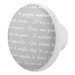 Pomo De Cerámica Guión francés gris