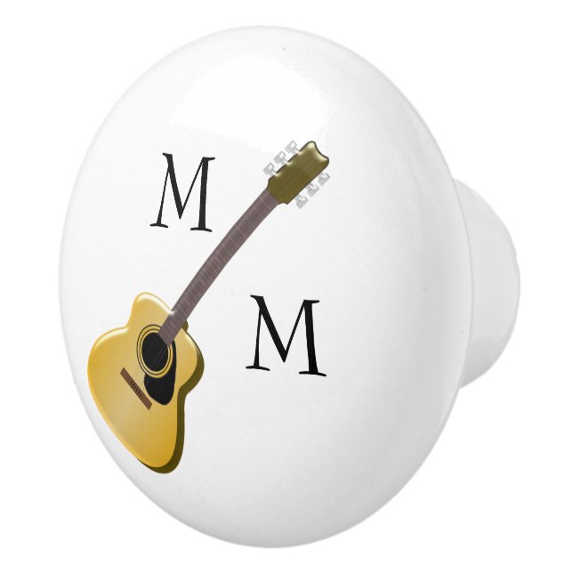 Pomo De Cerámica Guitarra acústica con monograma (Derecha)