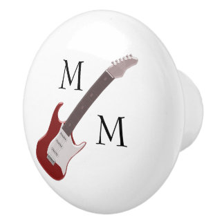 Pomo De Cerámica Guitarra Eléctrica Rojo Knob cerámico monogramado