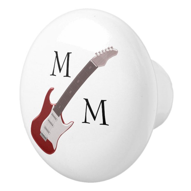Pomo De Cerámica Guitarra Eléctrica Rojo Knob cerámico monogramado (Derecha)
