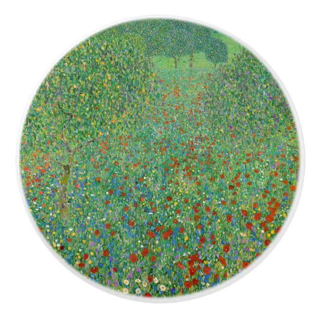 Pomo De Cerámica Gustav Klimt - Campo de amapola (Anverso)