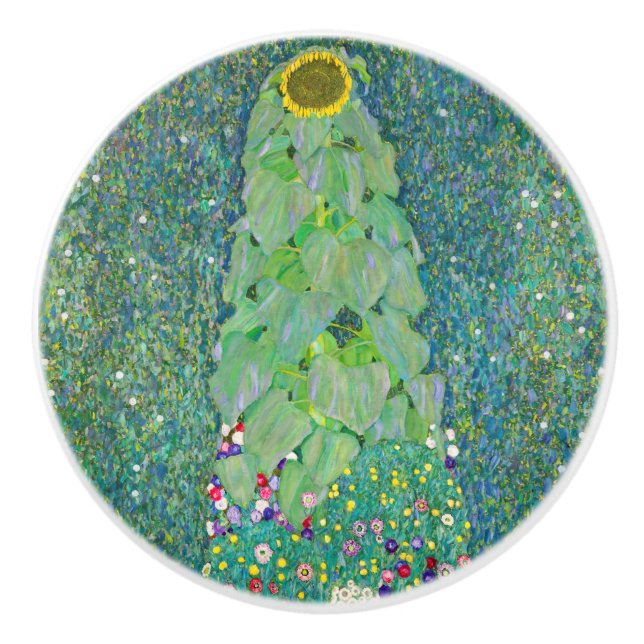 Pomo De Cerámica Gustav Klimt - El Girasol (Anverso)