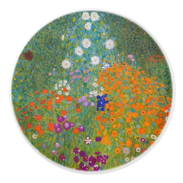Pomo De Cerámica Gustav Klimt - Jardín de flores (Anverso)