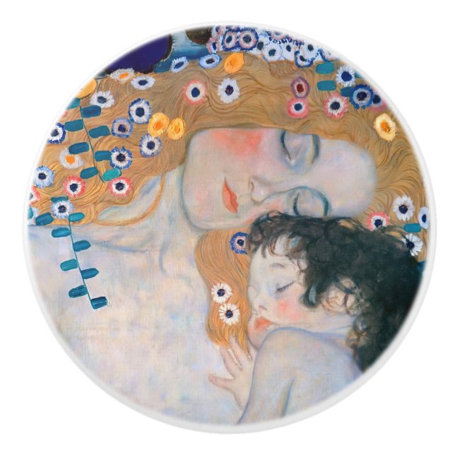 Pomo De Cerámica Gustav Klimt - Madre e hijo (Anverso)