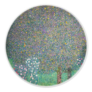 Pomo De Cerámica Gustav Klimt - Rosebushes bajo los árboles