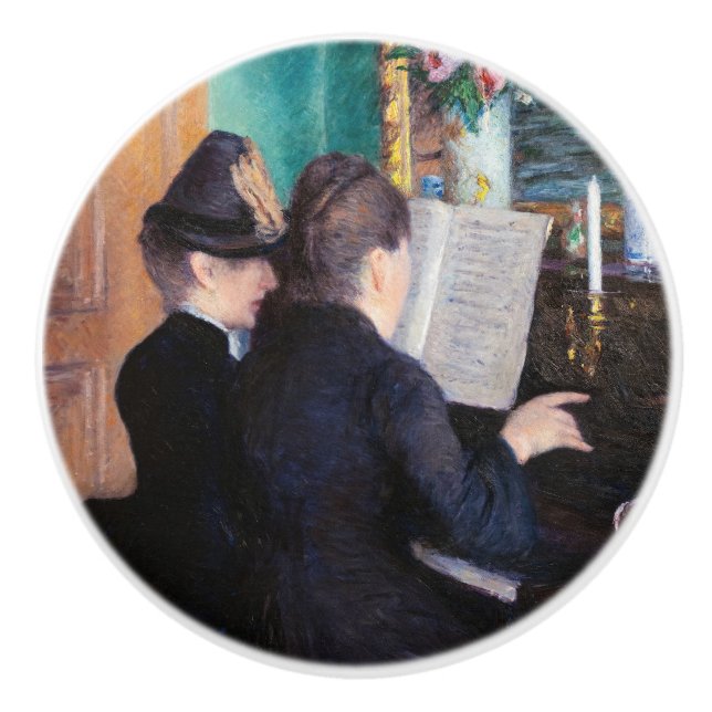 Pomo De Cerámica Gustave Caillebotte - La lección del piano (Anverso)
