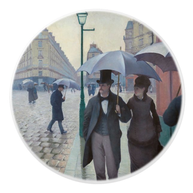 Pomo De Cerámica Gustave Caillebotte - Paris Street; Rainy Day (Anverso)