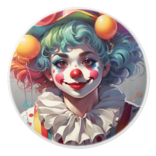 Pomo De Cerámica Habitación de payaso arcoíris para niños