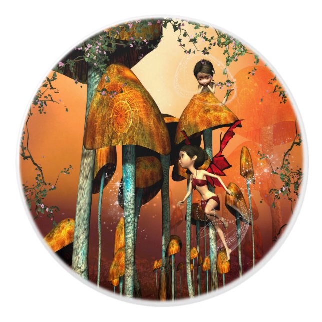 Pomo De Cerámica Hada divertida (Anverso)