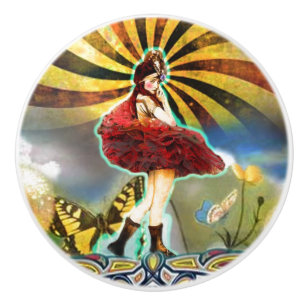 Pomo De Cerámica Hadas del Carnaval