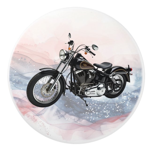 Pomo De Cerámica Halcón Patriótico V-Twin Shovelhead Era Knob (Anverso)