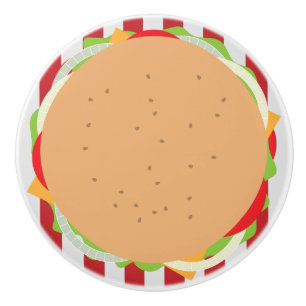 Pomo De Cerámica Hamburger cheeseburger lindo café apariencia estri