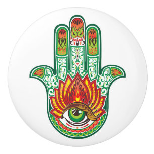 Pomo De Cerámica Hamsa Hand