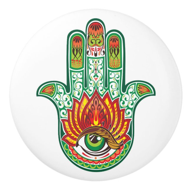 Pomo De Cerámica Hamsa Hand (Anverso)