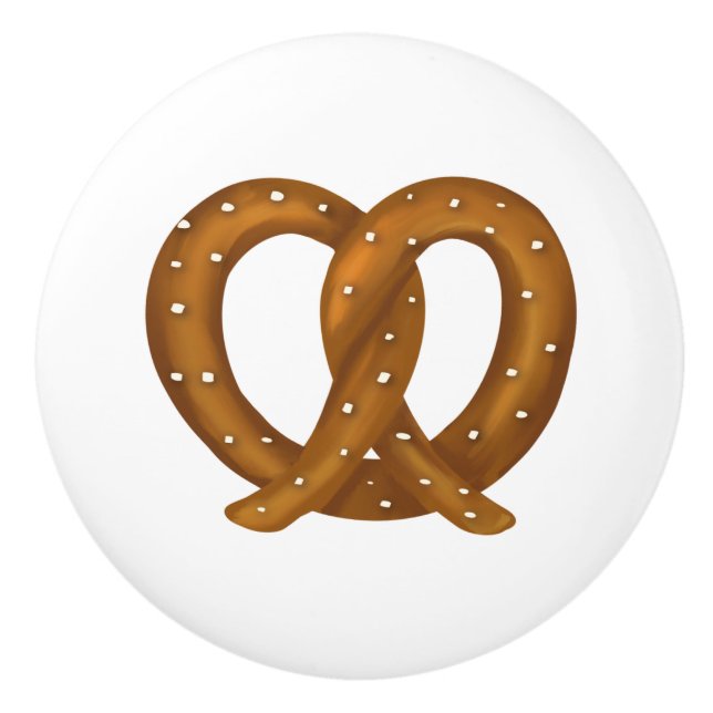 Pomo De Cerámica Hardware suave pretzel quirky Cute (Anverso)