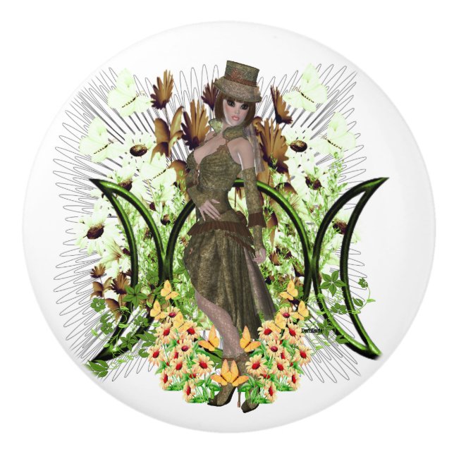 Pomo De Cerámica Harmony Triple Moon Design (Anverso)