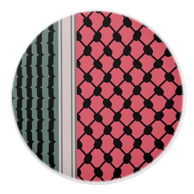 Pomo De Cerámica Hatta Keffiyeh Kufiya Folk (Anverso)