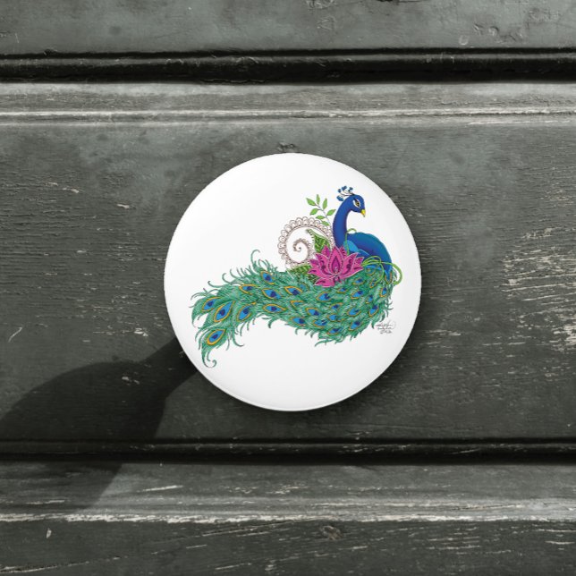 Pomo De Cerámica Henna de flor de Lotus azul Peacock (Subido por el creador)