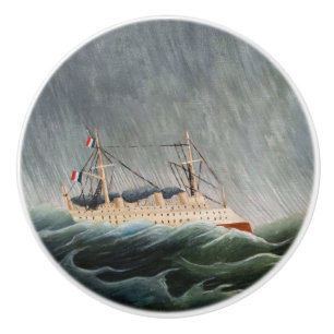 Pomo De Cerámica Henri Rousseau - El barco en la tempestad
