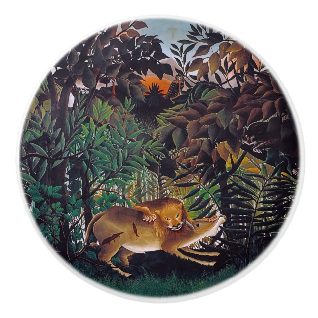 Pomo De Cerámica Henri Rousseau - El león hambriento (Anverso)