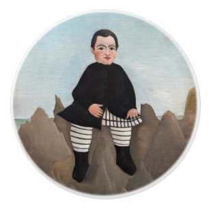 Pomo De Cerámica Henri Rousseau - Niño sobre las rocas