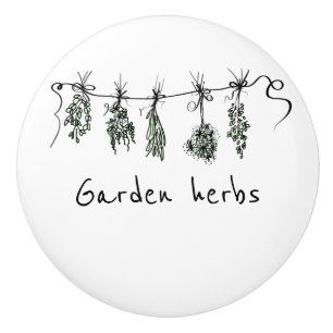 Pomo De Cerámica Herbs de jardín