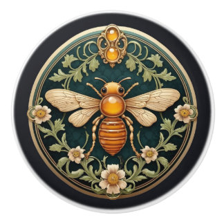 Pomo De Cerámica Hermosa abeja Art Nouveau