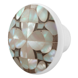 Pomo De Cerámica Hermosa artista Madre de perla inspirada en la úni