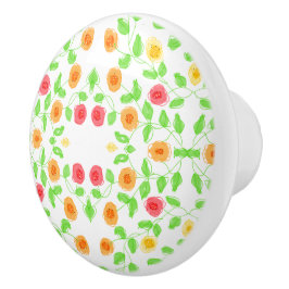 Pomo De Cerámica Hermosa manija floral