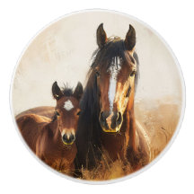 Hermosa pintura de yegua y hueso