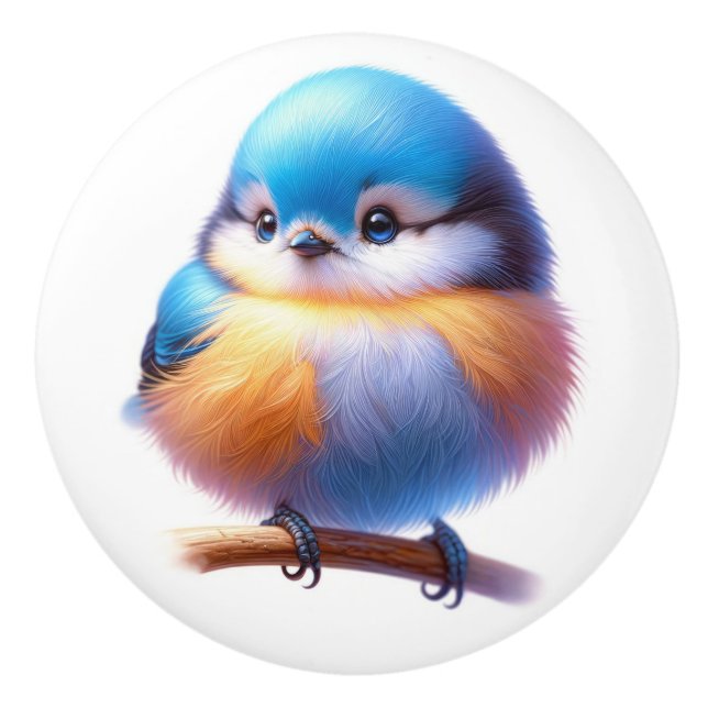 Pomo De Cerámica Hermosas aves (Anverso)