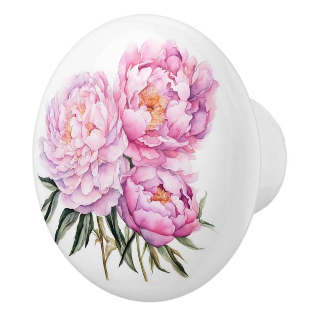 Pomo De Cerámica Hermosas estatuas de peones rosados (Derecha)