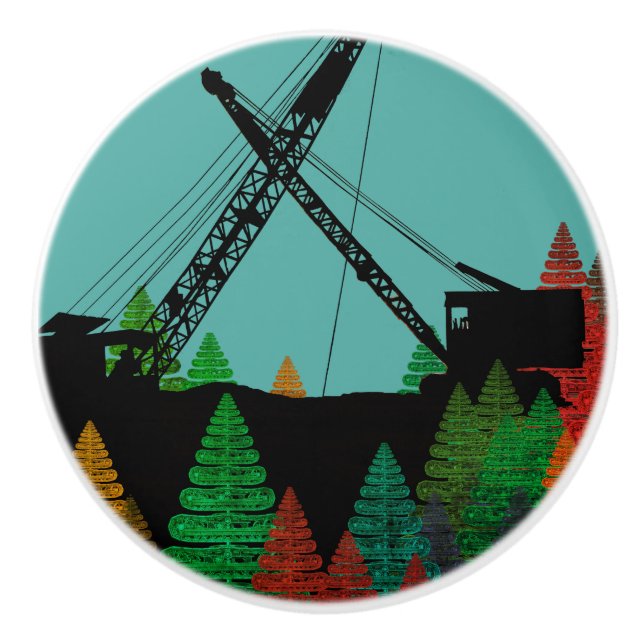 Pomo De Cerámica Hermoso arte de ingeniería de operaciones de North (Anverso)