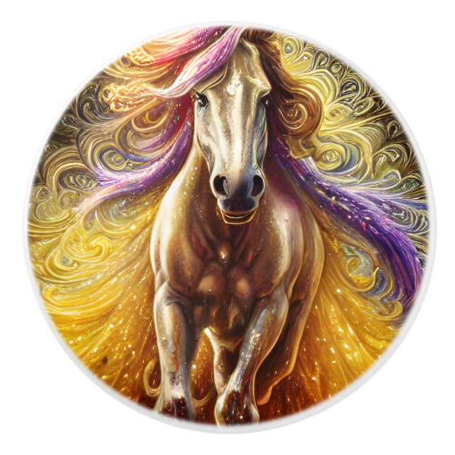 Pomo De Cerámica Hermoso caballo (Anverso)