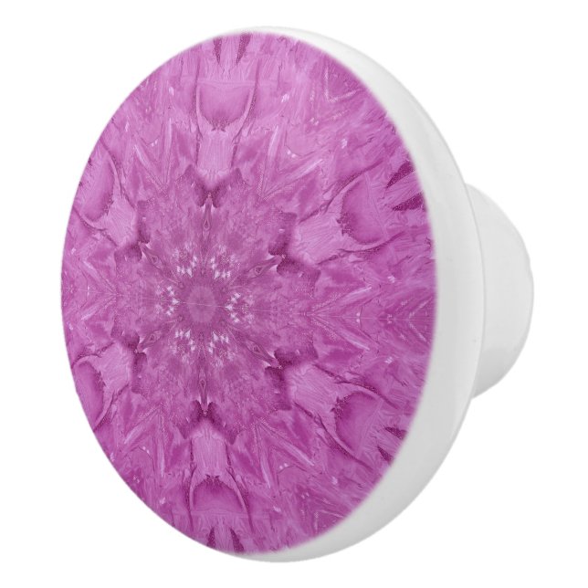Pomo De Cerámica Hermoso Chica Rosa Lace Kaleidoscope Patrón (Derecha)