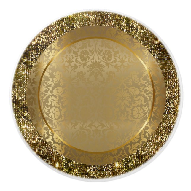 Pomo De Cerámica Hermoso diseño elegante de oro (Anverso)
