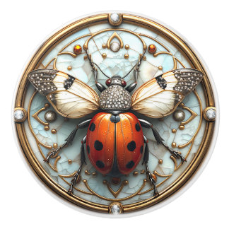 Pomo De Cerámica Hermoso insecto Art Decó