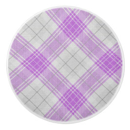 Pomo De Cerámica Hermoso patrón escocés tartán textura púrpura     