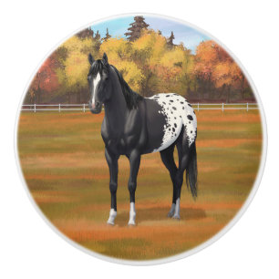 Pomo De Cerámica Hermoso Stallion de Caballo de Barrio Appaloosa Ne