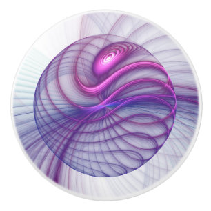 Pomo De Cerámica Hermoso Swing Moderno Resumen Arte Fractal Rosa