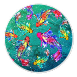 Pomo De Cerámica Hermosos Ki Fish Pond Knobs y Pulls