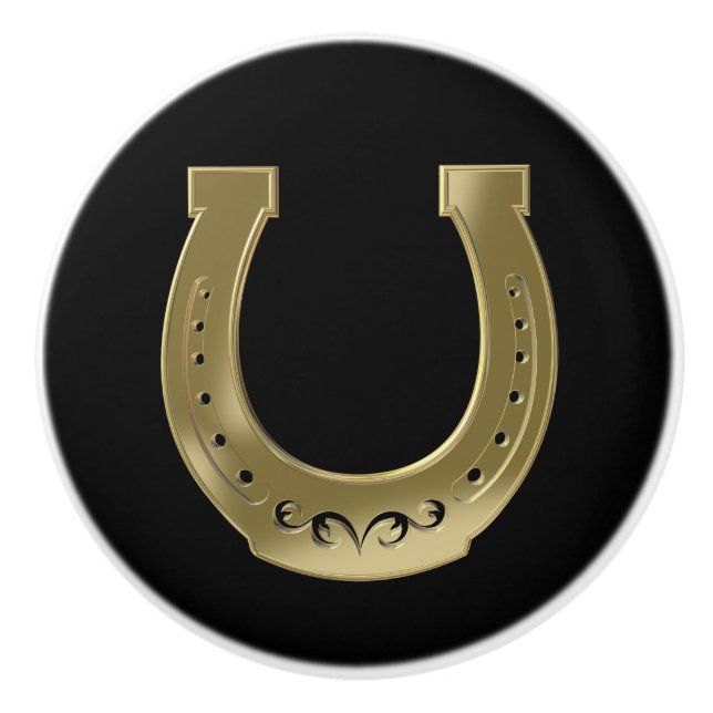 Pomo De Cerámica Herradura dorada (Anverso)