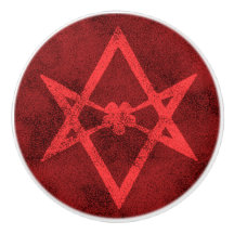 Hexagram Unicursal (rojo texturizado)