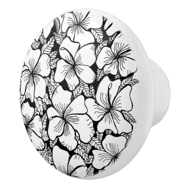 Pomo De Cerámica Hibiscus Ceramic Knob (Derecha)