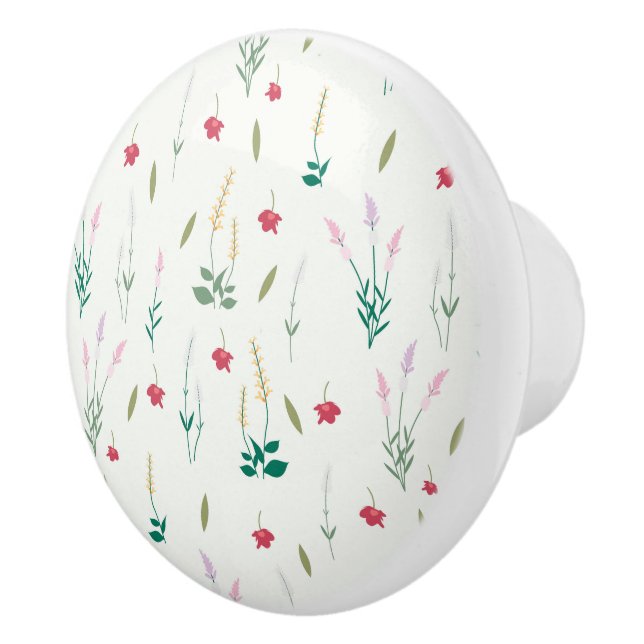 Pomo De Cerámica Hibiscus Watercolor Botánico Blooming Seamless (Derecha)