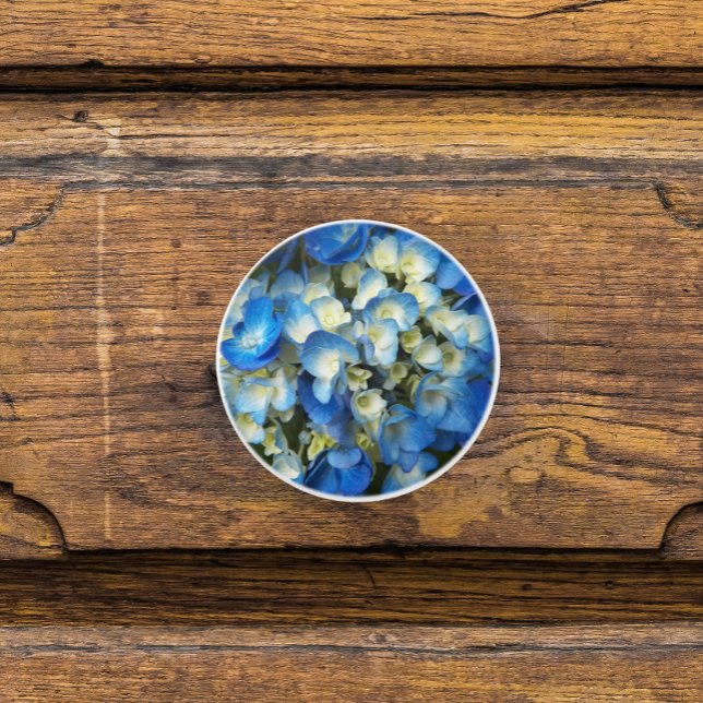 Pomo De Cerámica Hidrangea Azul bonito Floral (In Situ)