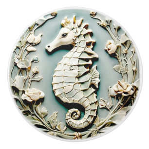 Pomo De Cerámica Hipótesis de mar Art Nouveau Faux Relief Left mira