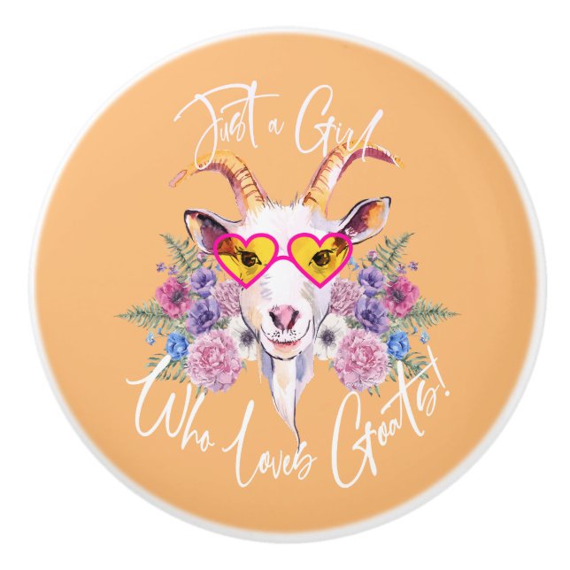 Pomo De Cerámica Hipster Goat (Anverso)