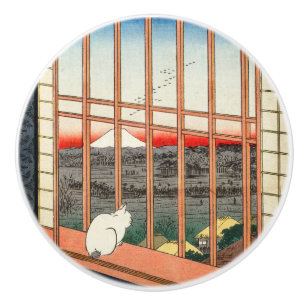 Pomo De Cerámica Hiroshige Utagawa - Campos de arroz de Asakusa