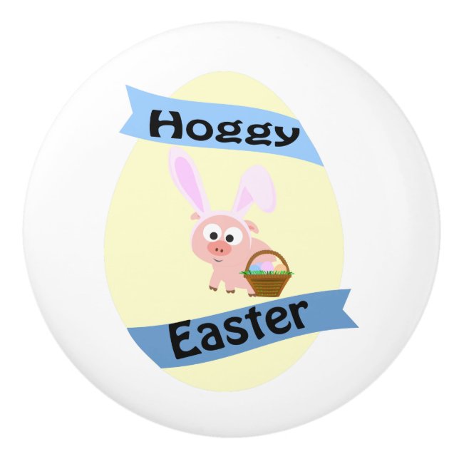 Pomo De Cerámica Hoggy Easter Pig (Anverso)
